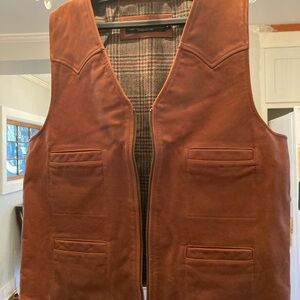 j.peterman chestnut leather men’s medium vest. Never worn.